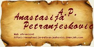 Anastasija Petranjesković vizit kartica